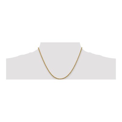 14K Yellow Gold 2.5mm Diamond-Cut Rope Chain – view 5