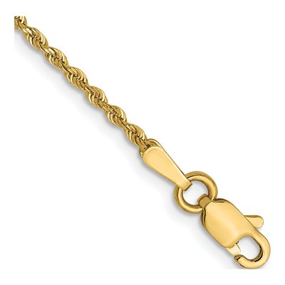 14K Yellow Gold 1.3mm Diamond-Cut Quadruple Rope Chain Bracelet