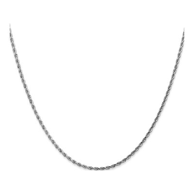 14K White Gold 1.75mm Diamond-Cut Rope Chain – view 3