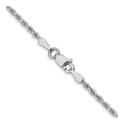 14K White Gold 1.75mm Diamond-Cut Rope Chain – view 4