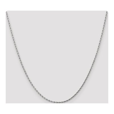 14K White Gold 1.75mm Diamond-Cut Rope Chain – view 5