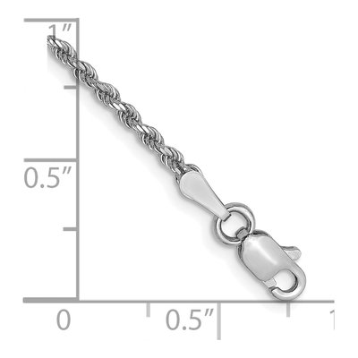 14K White Gold 1.75mm Diamond-Cut Rope Chain Bracelet – view 3