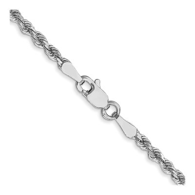 14K White Gold 2.5mm Diamond-Cut Rope Chain – view 4