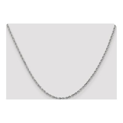 14K White Gold 2.5mm Diamond-Cut Rope Chain – view 5