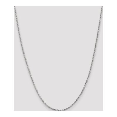 14K White Gold 2.5mm Diamond-Cut Rope Chain – view 5