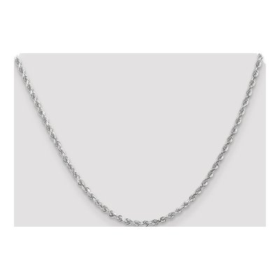 14K White Gold 3mm Diamond-Cut Rope Chain – view 5