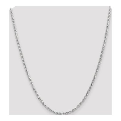 14K White Gold 3mm Diamond-Cut Rope Chain – view 5