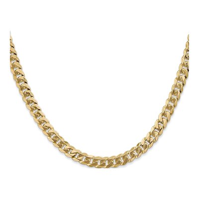 14K Yellow Gold 5.75mm Beveled Flat Curb Chain – view 2