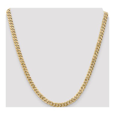 14K Yellow Gold 5.75mm Beveled Flat Curb Chain – view 4