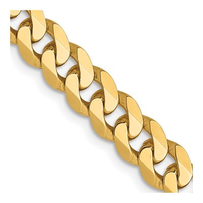 14K Yellow Gold 5.75mm Beveled Flat Curb Chain