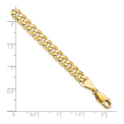 14K Yellow Gold 5.75mm Beveled Flat Curb Chain Bracelet – view 5