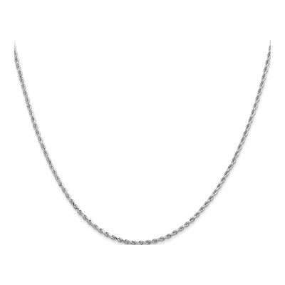 14K White Gold 1.3mm Diamond-Cut Quadruple Rope Chain – view 4