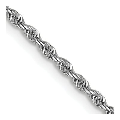 14K White Gold 1.3mm Diamond-Cut Quadruple Rope Chain