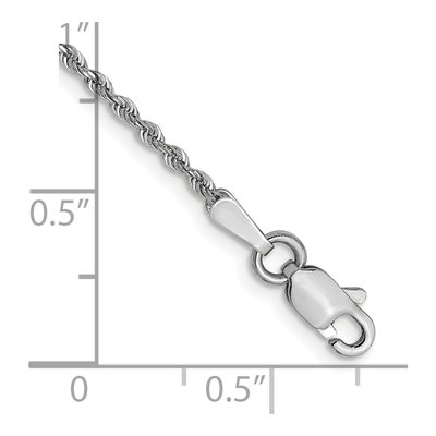 14K White Gold 1.3mm Diamond-Cut Quadruple Rope Chain Bracelet – view 3