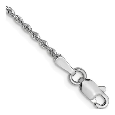 14K White Gold 1.3mm Diamond-Cut Quadruple Rope Chain Bracelet