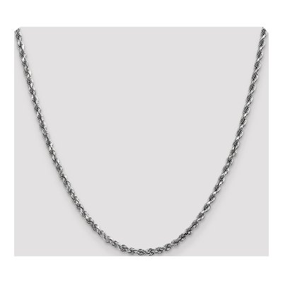 14K White Gold 4mm Diamond-Cut Rope Chain – view 5