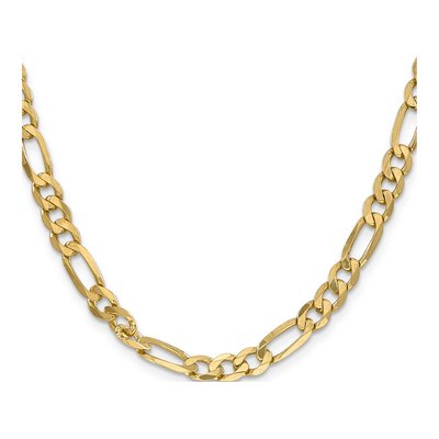14K Yellow Gold 6mm Flat Figaro Chain – view 2