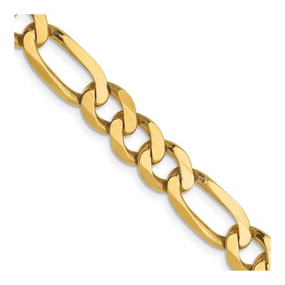 14K Yellow Gold 6mm Flat Figaro Chain