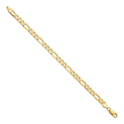 14K Yellow Gold 6mm Flat Figaro Chain Bracelet – view 3
