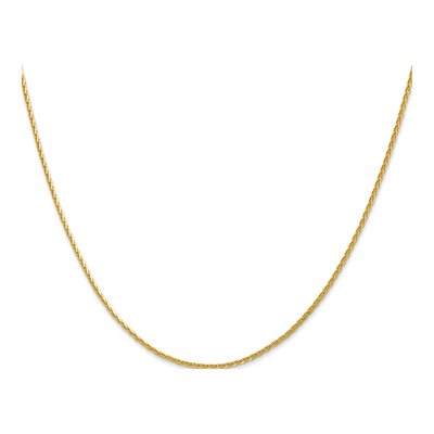 14K Yellow Gold 1.3mm Diamond-Cut Wheat Chain – view 3