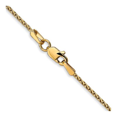 14K Yellow Gold 1.3mm Diamond-Cut Wheat Chain – view 4