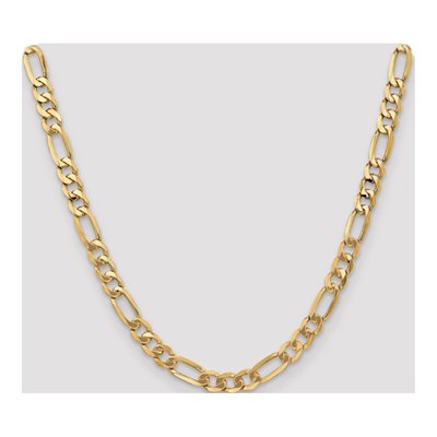 14K Yellow Gold 7mm Flat Figaro Chain – view 4