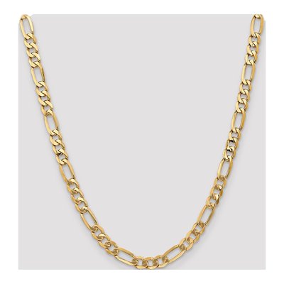 14K Yellow Gold 7mm Flat Figaro Chain – view 4
