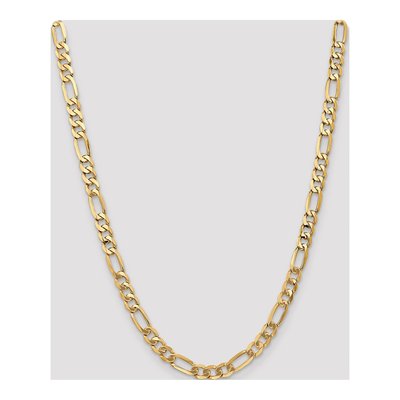 14K Yellow Gold 7mm Flat Figaro Chain – view 4
