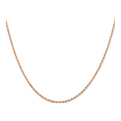 14K Rose Gold 1.5mm Diamond-Cut 16-inch Rope Chain – view 4