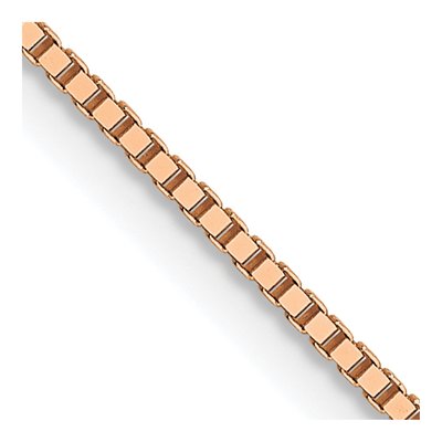 14K Rose Gold 0.8mm 8mm Box Chain