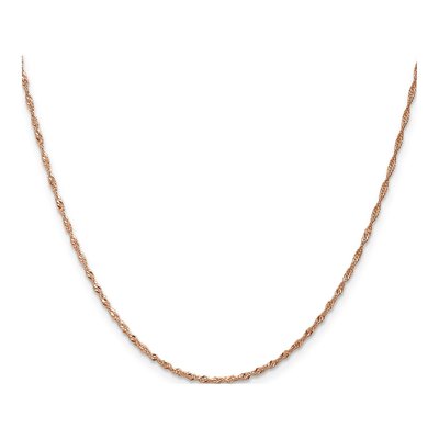 14K Rose Gold 1mm Singapore Chain – view 3