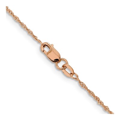 14K Rose Gold 1mm Singapore Chain – view 4