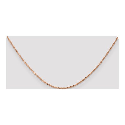 14K Rose Gold 1mm Singapore Chain – view 5