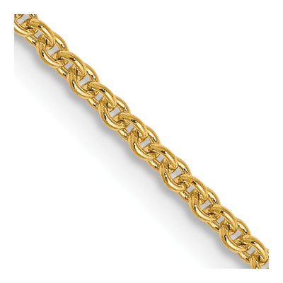 14K Yellow Gold 1.4mm Round Cable Chain