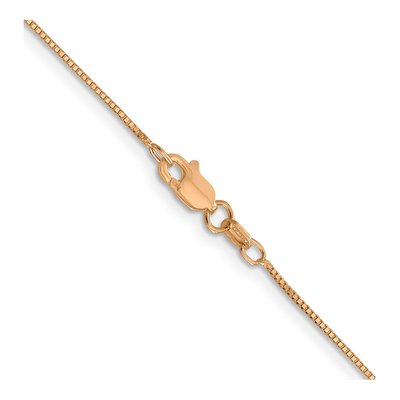 14K Rose Gold 0.7mm Diamond-Cut 7mm Box Chain – view 4