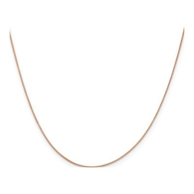 14K Rose Gold 0.5mm Baby Box Chain – view 3