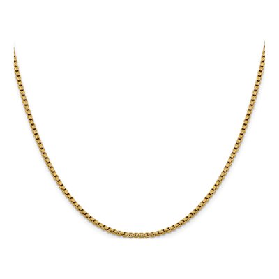 14K Yellow Gold 2.4mm Diamond-Cut Round Box Chain – view 3