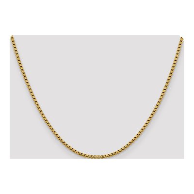 14K Yellow Gold 2.4mm Diamond-Cut Round Box Chain – view 5