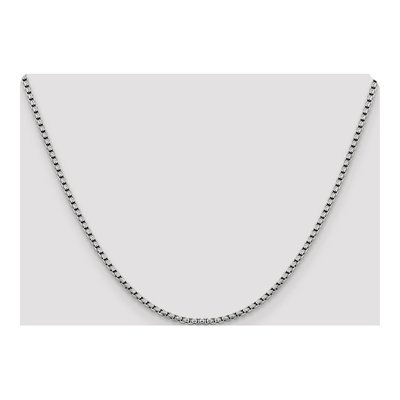 14K White Gold 2.4mm Diamond-Cut Round Box Chain – view 5