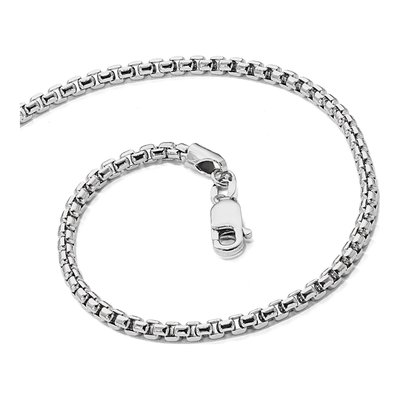 14K White Gold 2.4mm Diamond-Cut Round Box Chain – view 6