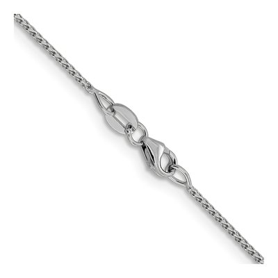 14K White Gold 1mm Diamond-Cut Open Franco Chain – view 4