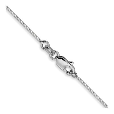 14K White Gold 0.8mm Diamond-Cut Octagonal Snake Chain – view 4