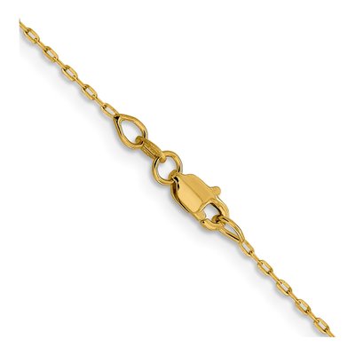 14K Yellow Gold 1mm Diamond-Cut Open Cable Chain – view 4