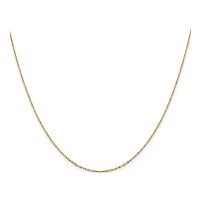 14K Yellow Gold 1mm Diamond-Cut Open Cable Chain – view 3