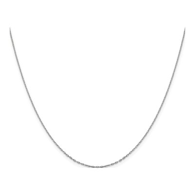14K White Gold 1mm Diamond-Cut Open Cable Chain – view 3