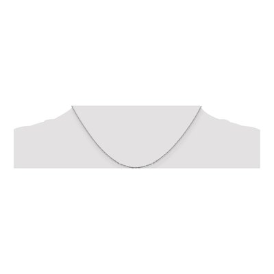 14K White Gold 1mm Diamond-Cut Open Cable Chain – view 5