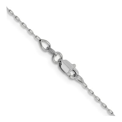 14K White Gold 1mm Diamond-Cut Open Cable Chain – view 4