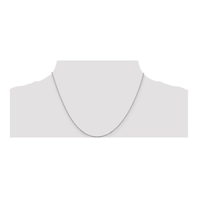 14K White Gold 1mm Diamond-Cut Open Cable Chain – view 5