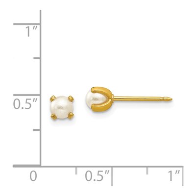 14K Yellow Gold Freshwater Cultured Pearl Stud Earrings – view 4