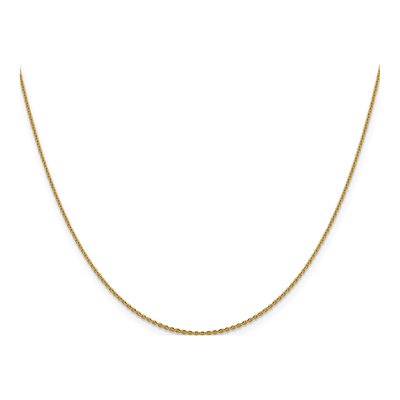 14K Yellow Gold 1.15mm Diamond-Cut Oval Cable Chain – view 3